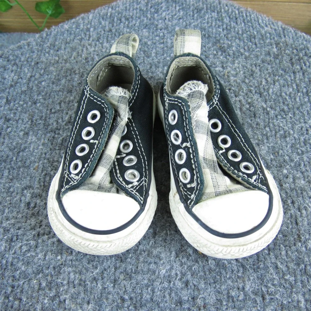 Converse Unisex Sneaker Laceless Sz T 3 Medium‎ Black Fabric Slip On